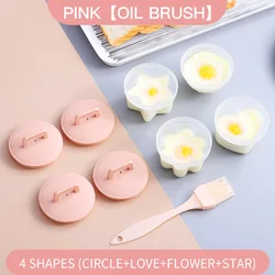 Creative Design 4 Pcs Food Grade Silicone Egg Steamer Poacher Cooker Cute Egg Poacher Cups With Lid&Brush