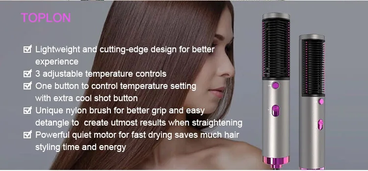 Fashion Multiple Heat Settings Dryer Unique Nylon Brush Hot air Curly Hair