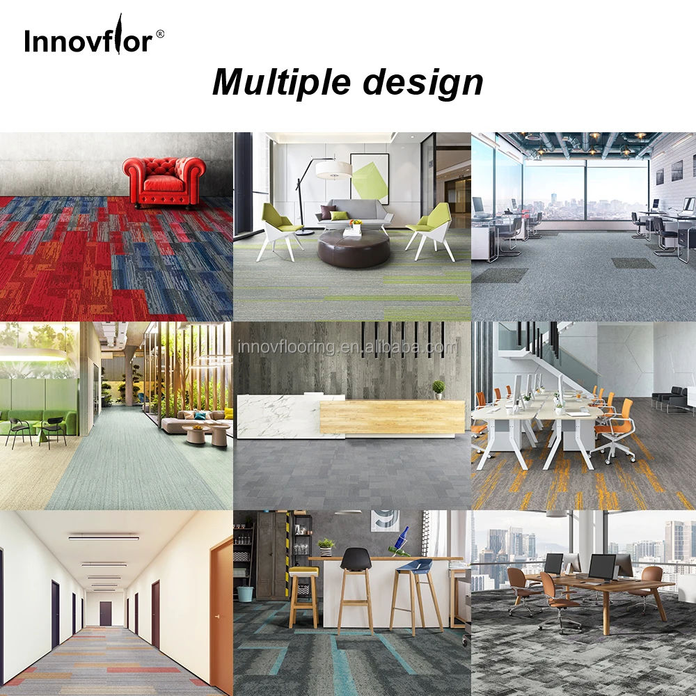 New Arrival Modern Design Soundproof High Quality Modular PVC Carpet Tile 25*100