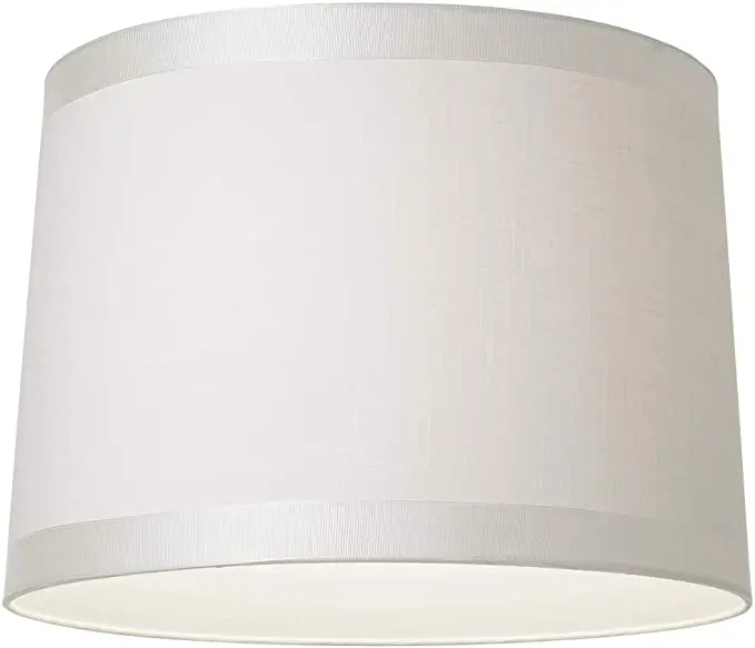 White Textured Cylinder Linen Fabric Ceiling Lampshade For Chandeliers Pendant Light Round Lamp Covers Shades