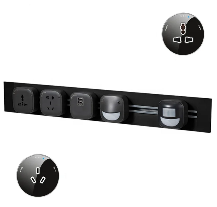 Hot selling Power Rail Socket Wall-mounted Removable Socket Wireless Surface-mounted Home Row Plug Splash-proof Socket