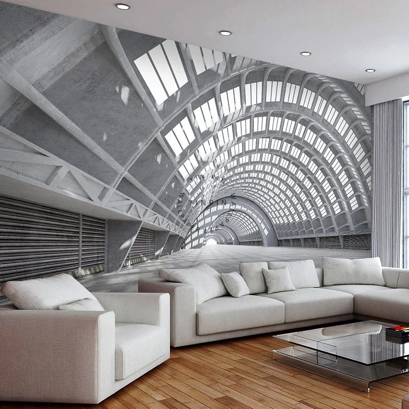 8D Extended Space Three-dimensional Geometry Industrial Style Building Wallpaper Living Room Office Front Desk Background Wall