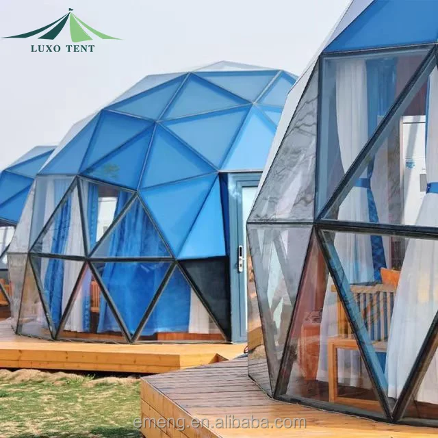Роскошная стеклянная палатка Geodome нового дизайна прозрачная с защитой от глаз для курорта и отеля