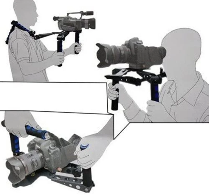 
Aluminum Portable Film Making System Dual Hand Grip Shoulder Mount Rig Stabilizer for DSLR Cameras 
