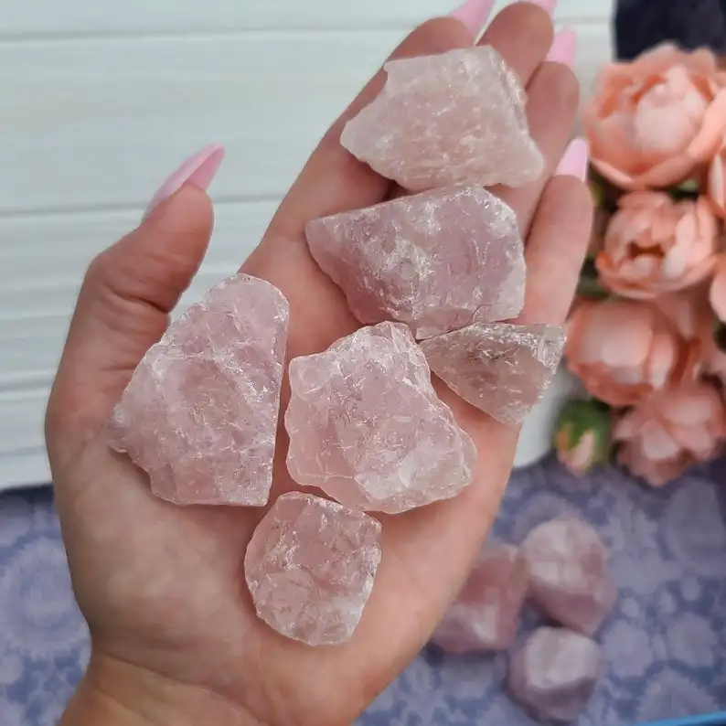 
Natural crystal rough rose quartz stone rose crystal rough decorative crystal 