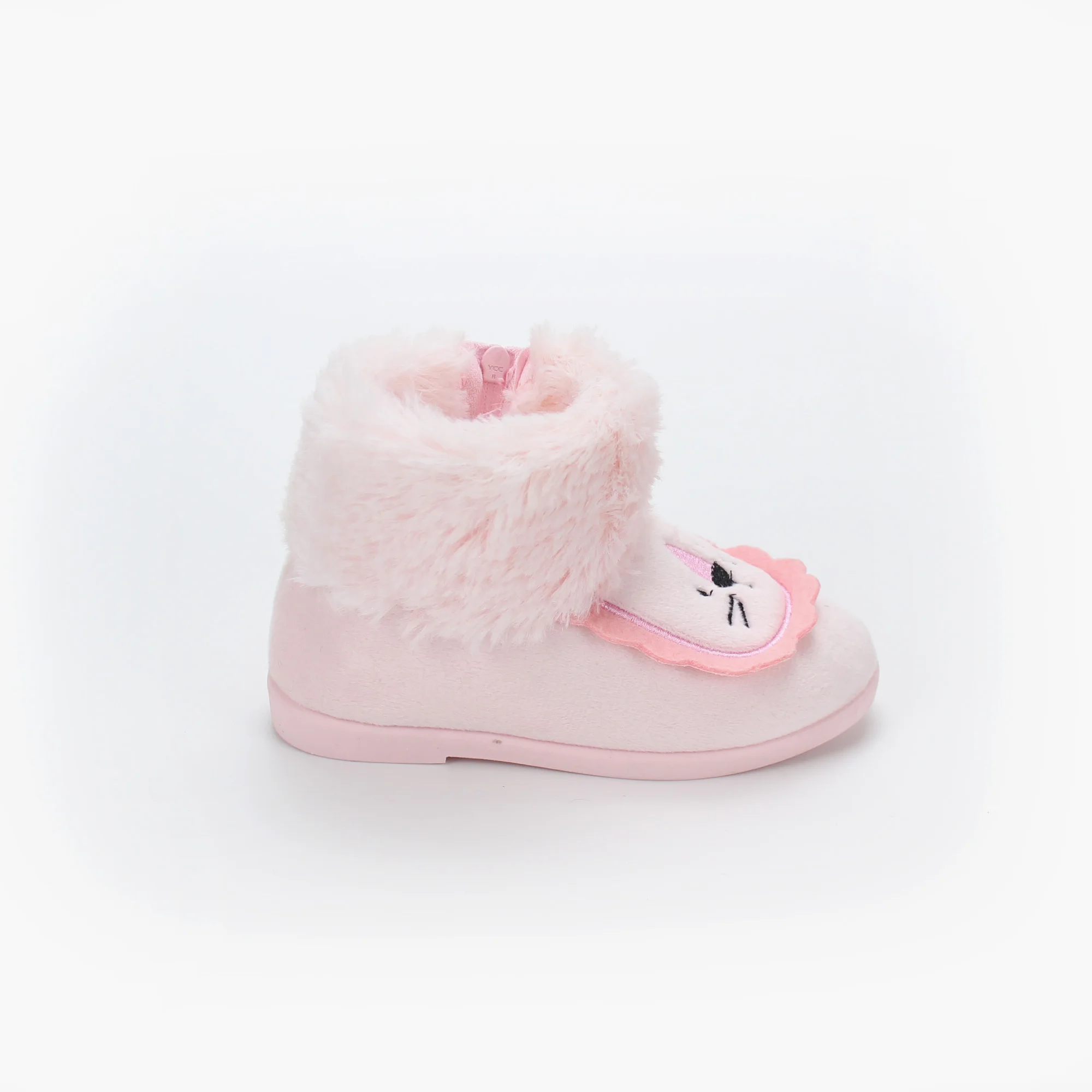 
Amazon hot sale 2021 lovely cartoon lion design pink yellow soft antislip unisex winter indoor baby slipper boot 