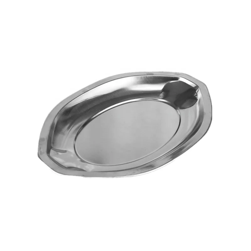 Quality irregular shape stainless steel plates pizza baking tray for restaurants home
