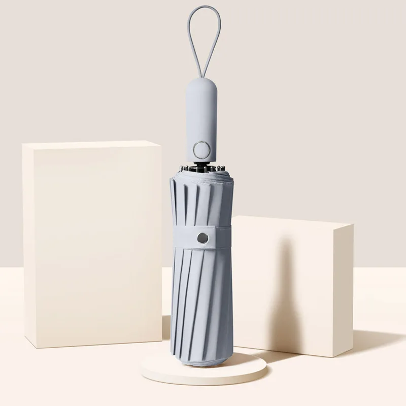 Wholesale cheap Multi color custom logo 3 folding umbrella automatic sun and rain umbrella for outdoor