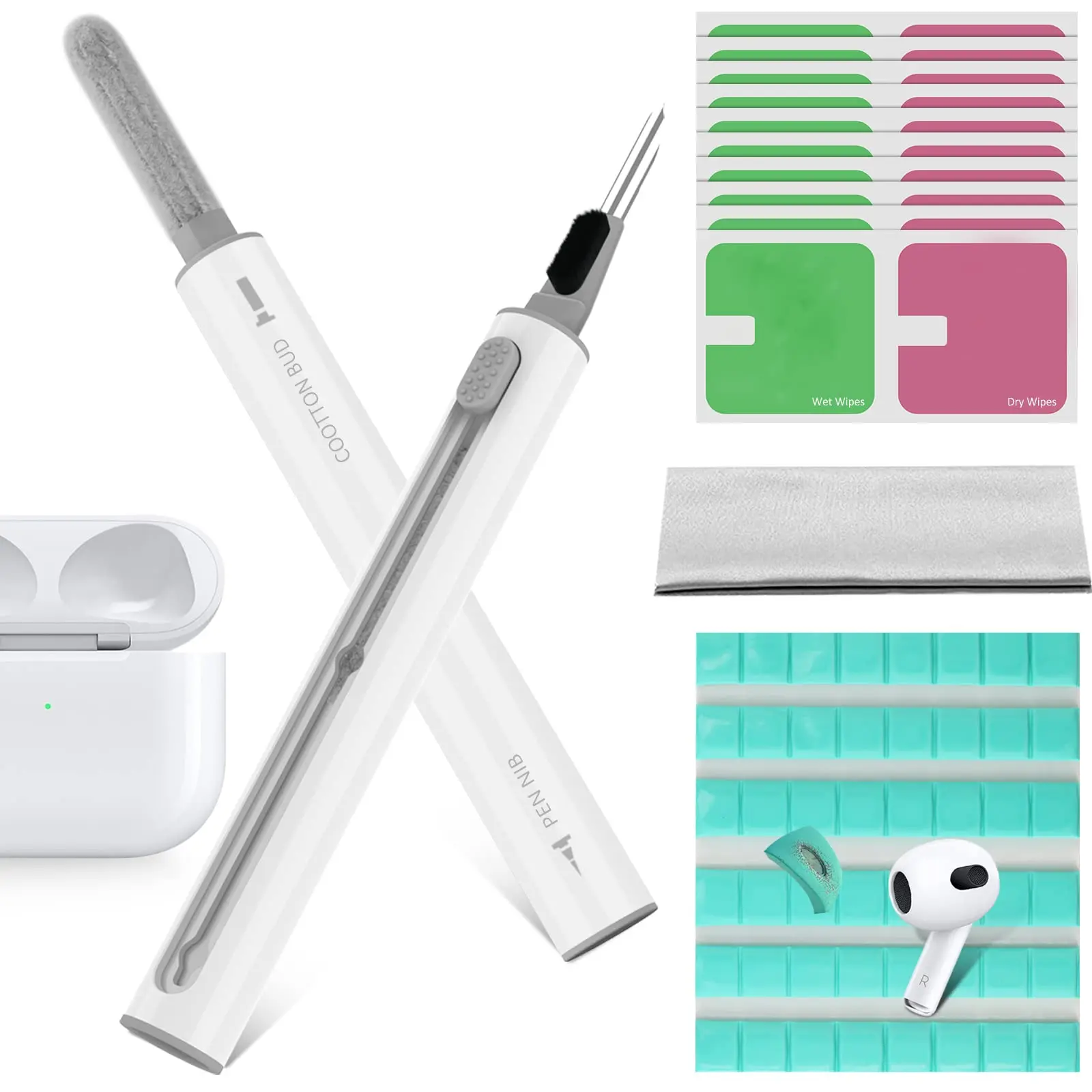 Cleaner Putty Cleaner Kit Compatible with Airpods, Earbuds Cleaning kit,Cleaning Pen with Brush for Earbuds Cleaner