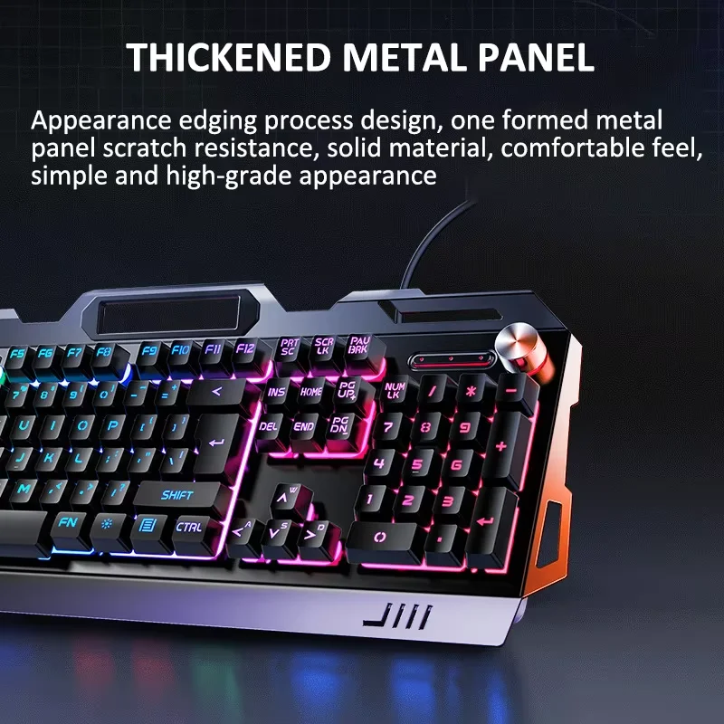 New Mechanical RGB Back light Keyboard Mouse Headset Combination Wired Desktop 104-Button Gaming Combo