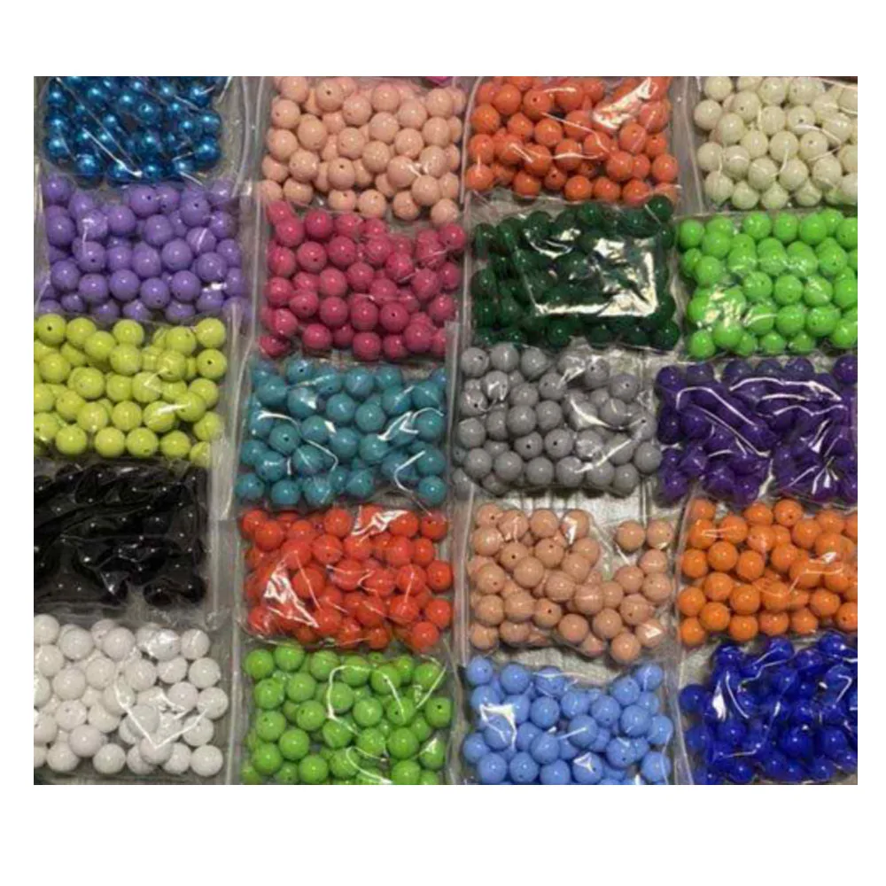 8-20mm Multi Colors Acrylic Round Beads Plastic Bubblegum Beads 20mm for Jewelry Making Acrylic Loose Beads