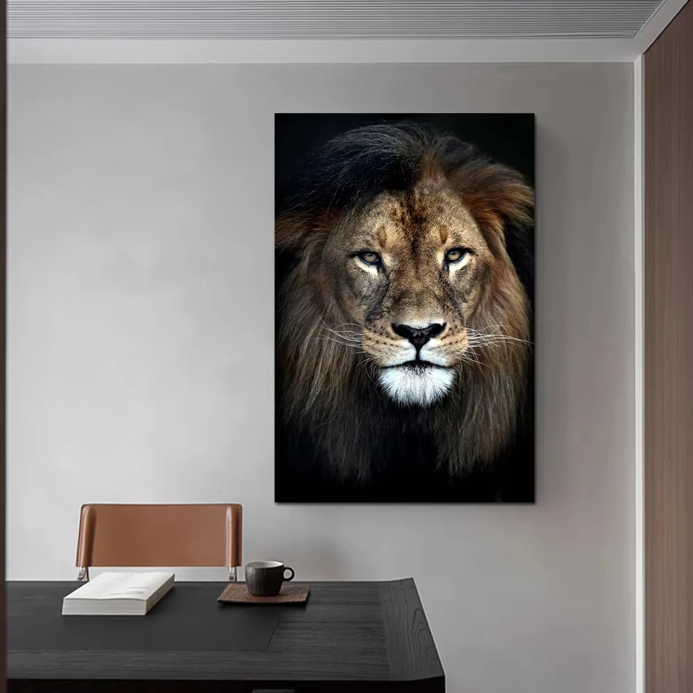 Best Quality Gallery Office Home Decorative Lion Artwork Digital Painting Canvas Animal Print
