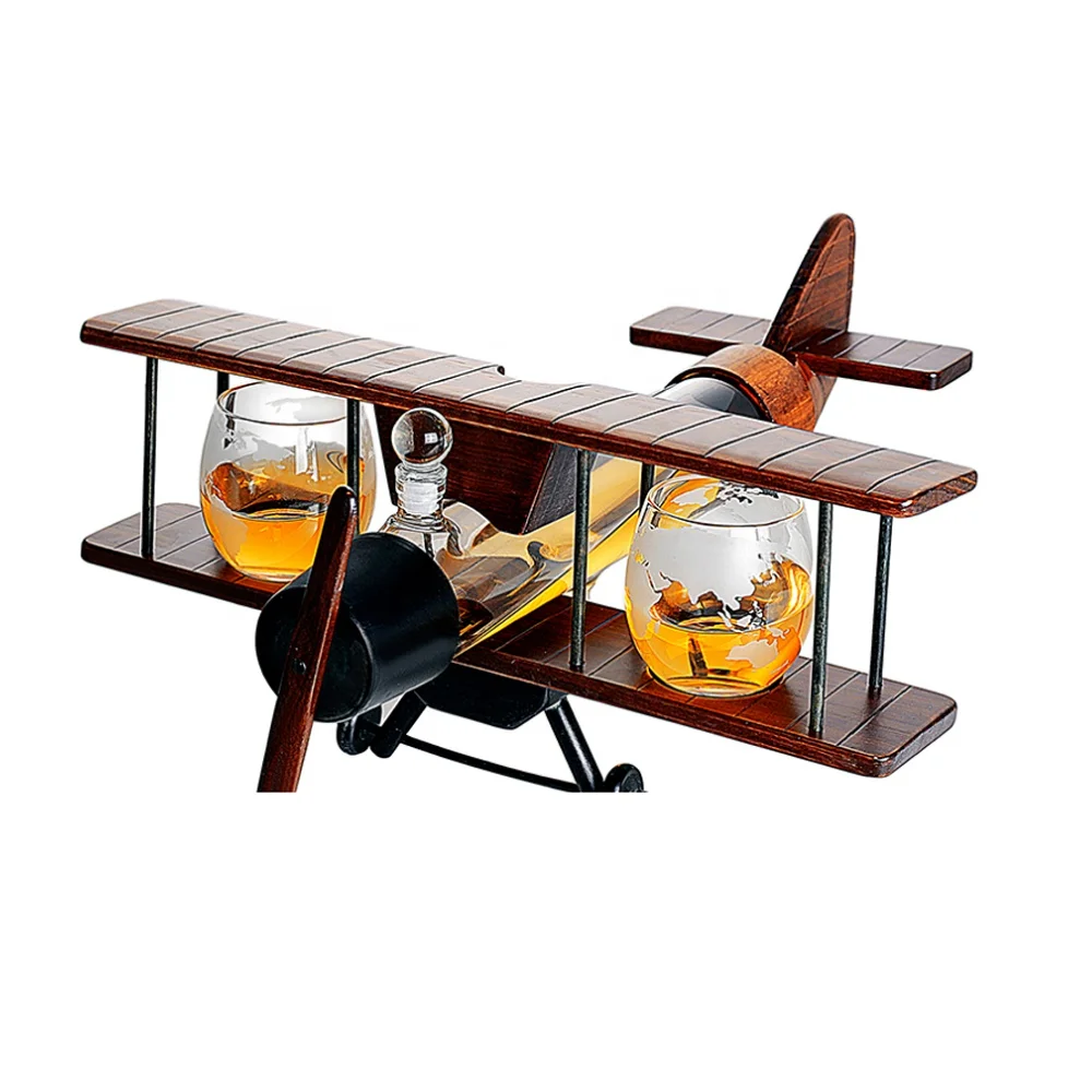 Home Bar Decor Large Crystal Personalized Airplane Whiskey Decanter for Christmas