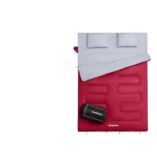 Outdoor camping double person sleeping bag with pillow, portable,detachable,widened and thickened down cotton adult sleeping bag