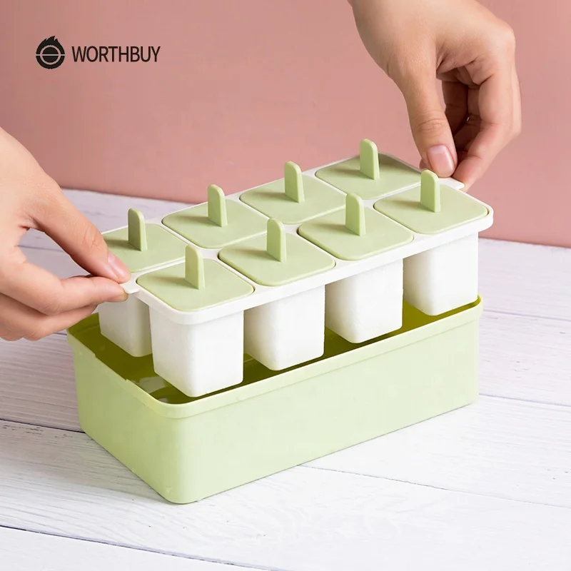 WORTHBUY Ice Cream DIY Pop Mould Easy Release Ice Cube Jelly Maker Plastic Popsicle Mold Kitchen Accessories