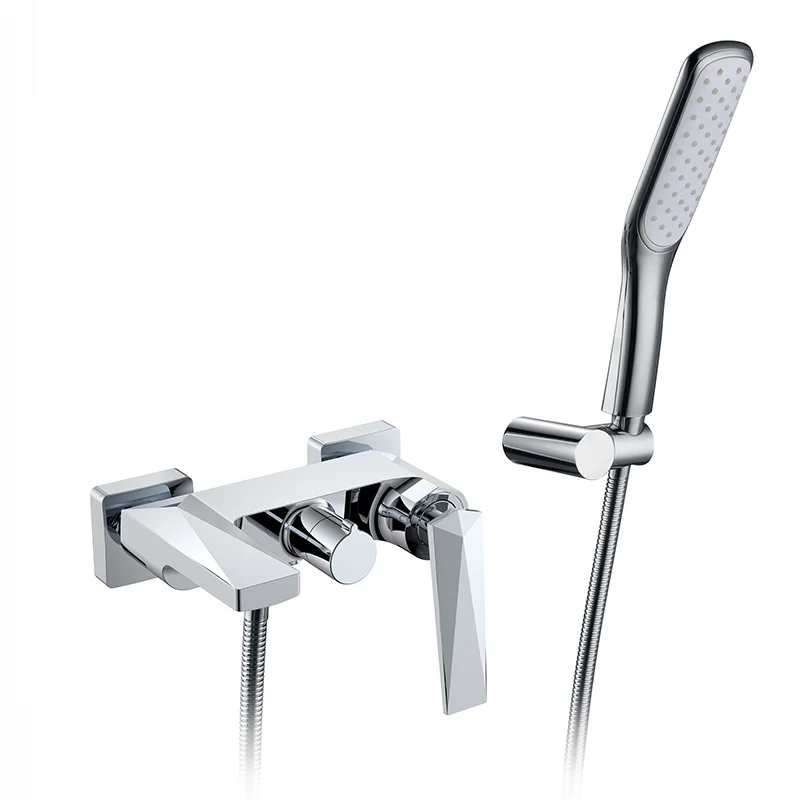 Professional factory white gold combination tap bathroom shower mixer