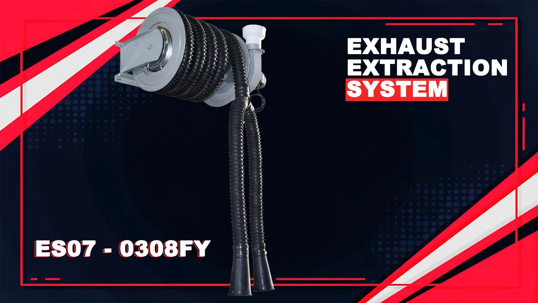 Double Tailpipe Mounted Blower for Car Repair Smoke Fume Suction Reel Vehicle Equipment