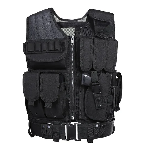 2020 Лидер продаж на открытом воздухе тактический жилет с универсальная Пистолетная кобура Военная Боевая охранник жилет