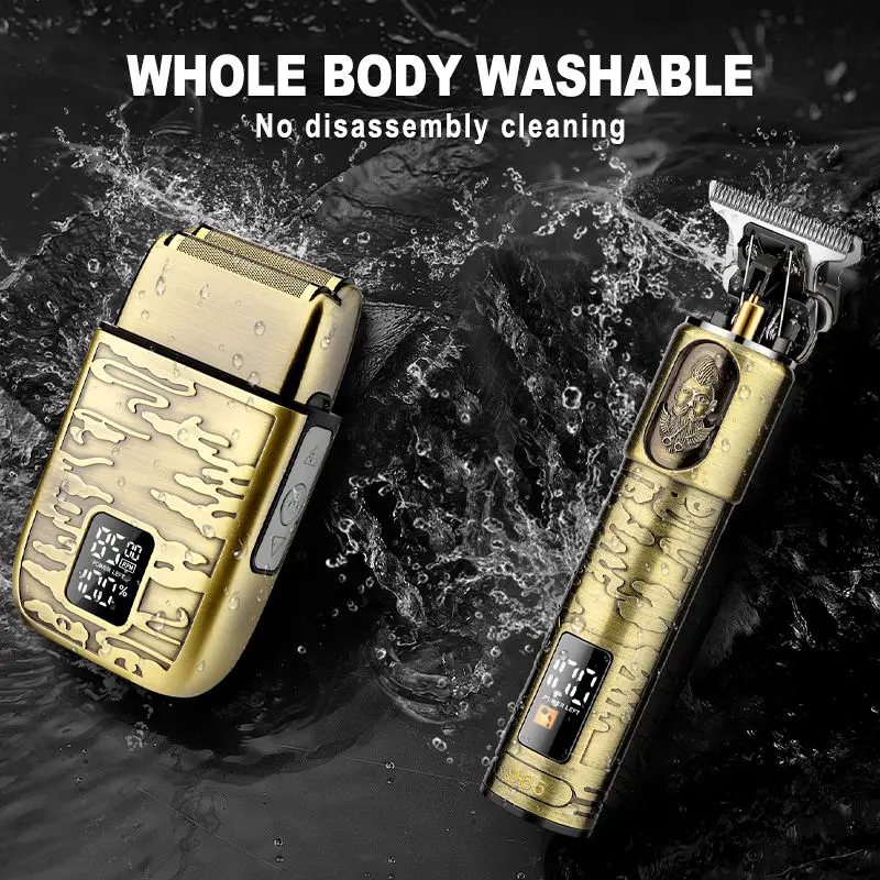 4D 965 Vintage Professinal Mens Hair Clipper Beard Grooming Set Retro Electric Barber Machine Hair Trimmers Stainless Steel