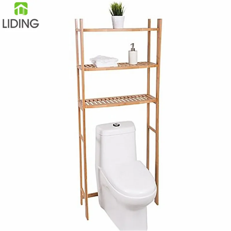 3-Tier Bamboo Bathroom Organizer Over The Toilet Space Saver
