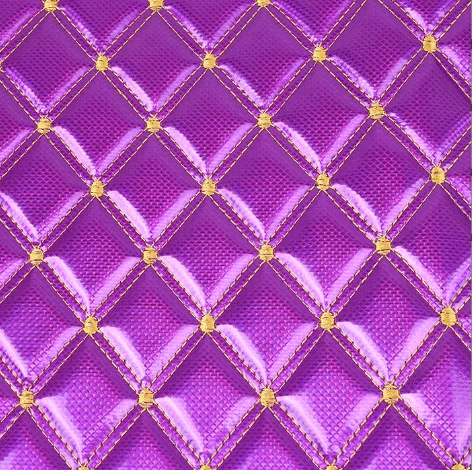 Sponge and leather composite custom pattern quilted Embroidery Quilted Diamond Stitching PU artificial leather for bag, car seat