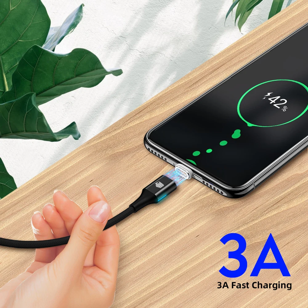 
2 in 1 Cable Magnetic USB Charger USB Charging Data LED Metal Micro USB Function Cables Magnetic Phone Charger 