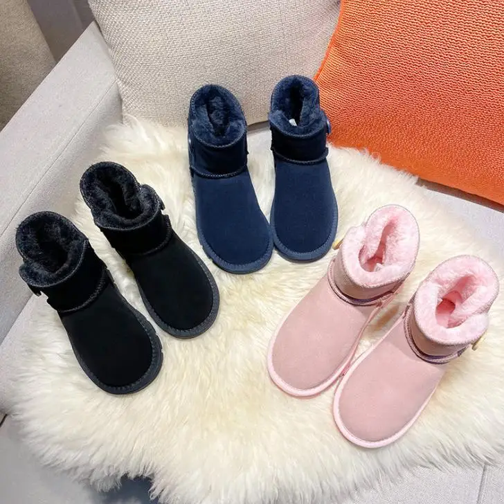 Детские зимние ботинки на меху для девочек, сезон осень-зима 2021, теплые флисовые ботинки от производителя, оптовая продажа