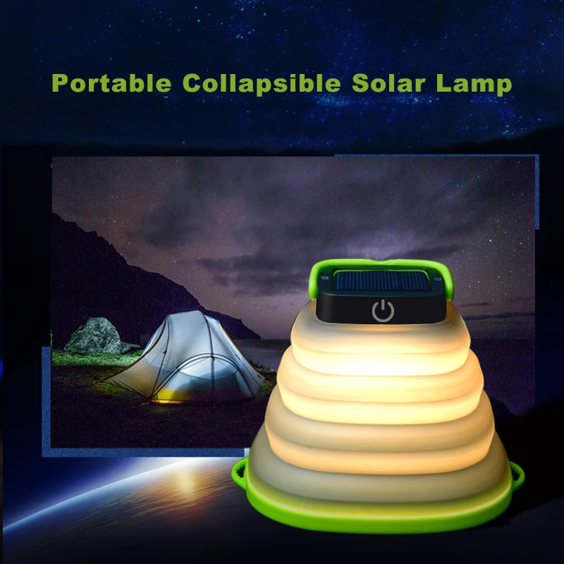 Wholesale price high quality Collapsible Waterproof Solar LED lamp folding LED Camping light Lantern for outdoor