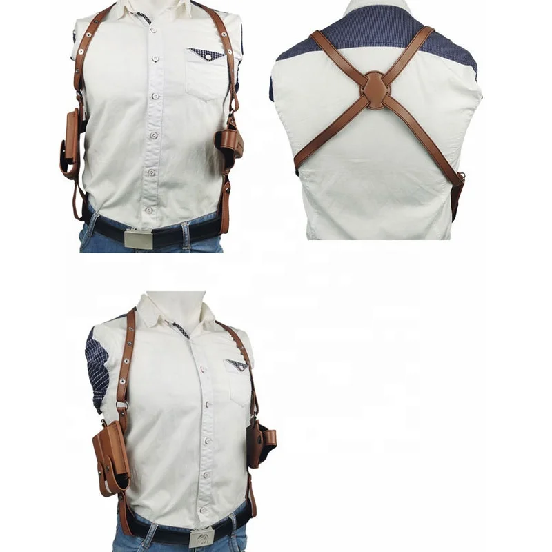 PU Leather Concealed Carry Shoulder Holster Tactical Equipment Magazines Shoulder Underarm Hunting Tactical Accessories Holster
