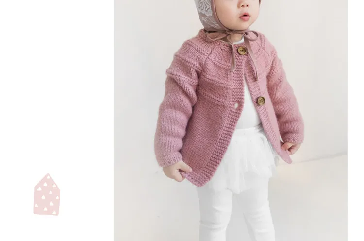 
OEM baby girl sweater chunky knitted cardigan kids 