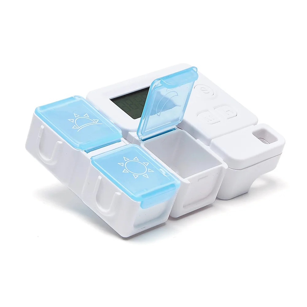 Electronic Digit Medicine Reminder With 3 Compartments Detachable Portable Alarm Pill Box Timer