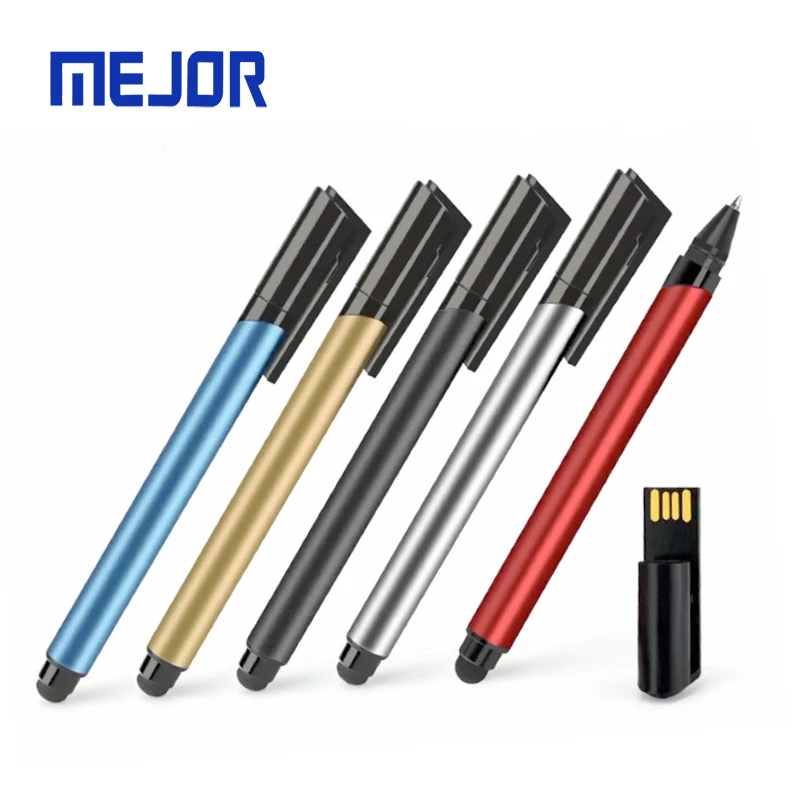 Metal case 4G ball-pen brand 2.0 flash disk 16g cheap SDK UDP chip business card Pen drive 8G