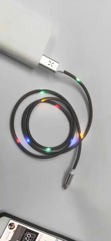 
Car use voice control charger sound led flowing usb data cable power supply data transfer usb cable type-c micro light ning 