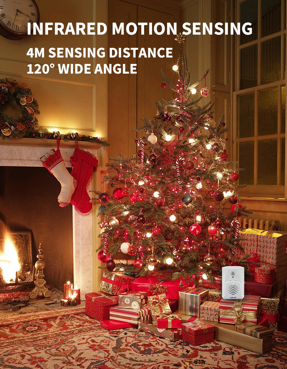 Auto Sensing Christmas Music Box Player PIR Infrared Human Movement Sensing Activated Voice Christmas Music Player