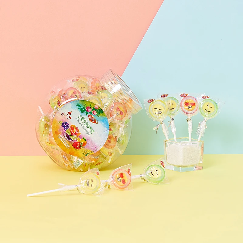 Factory Wholesale custom candy exquisite colorful fruit hard candy Lollipop