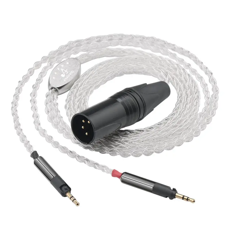 HIFI Ath-r70x Headphone 2.5mm/3.5mm/4.4mm/6.5mmTRS to 4 pin XLR Female Cable pure silver headset upgrade wire cord