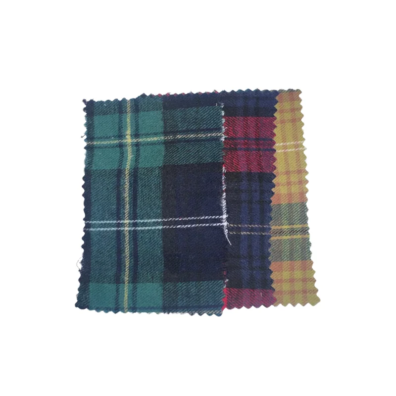 Design woven 100% cotton flannel fabric brushed plaid yarn dyed shirting fabrics stock cvc check yarn dyed flannel fabrics
