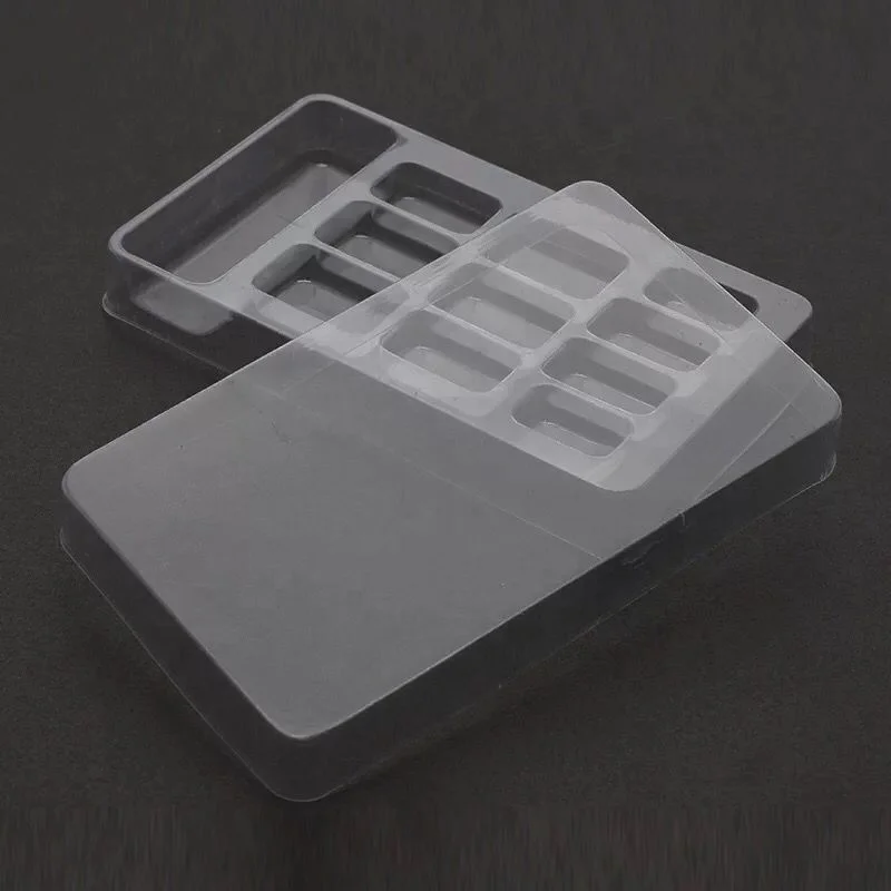 Eco-friendly transparent PVC blister packaging women false nail plastic box for cosmetic