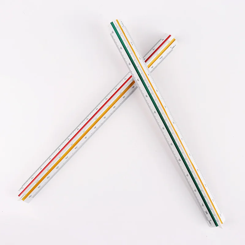 Customized Engineering Scale Drafting Ruler Metal Architect Scale Aluminum Triangular Ruler