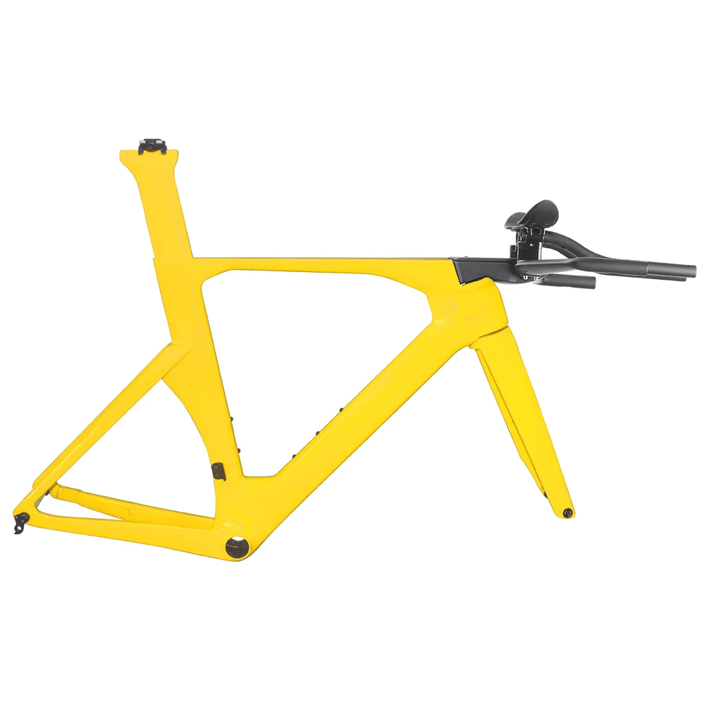 Airwolf Light Aero Triathlon Bikes Carbon Frame Time Trial Fast Carbon Frame Hidden Cable Disc Brake BB386 TT Bike Bicycle Frame