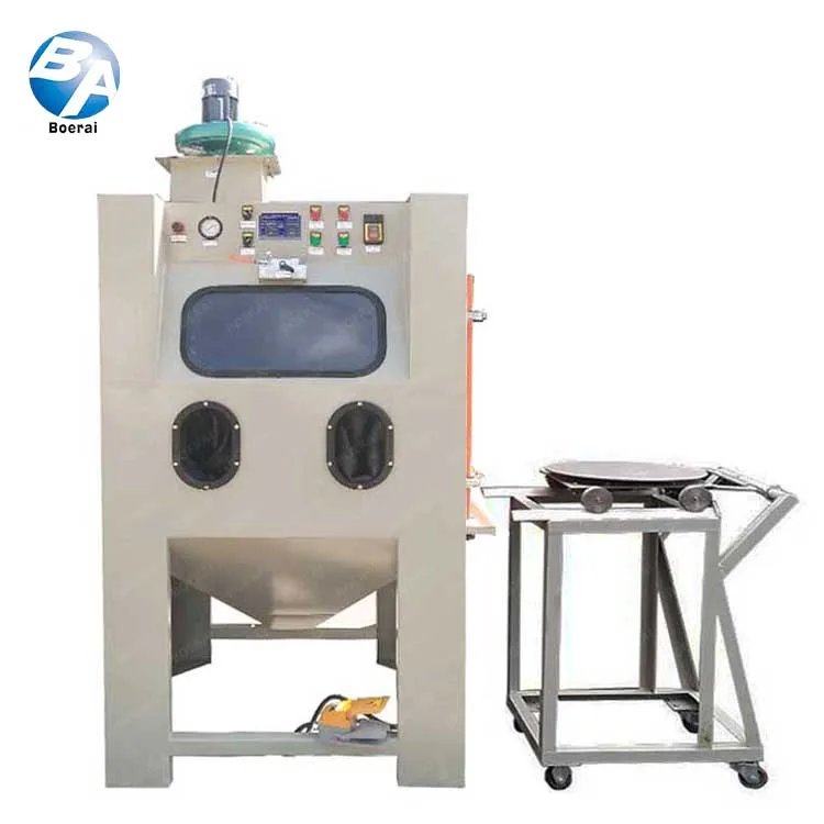 Motorcycle parts and heavy machinery parts sandblast cleaning, Vapour blasting machine