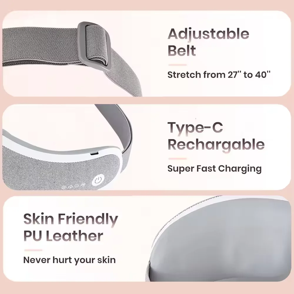 2024 New Electric Eye Massager With Heat Compression  Wand Eye Relief Hot Compress Eye Care Mask With Music