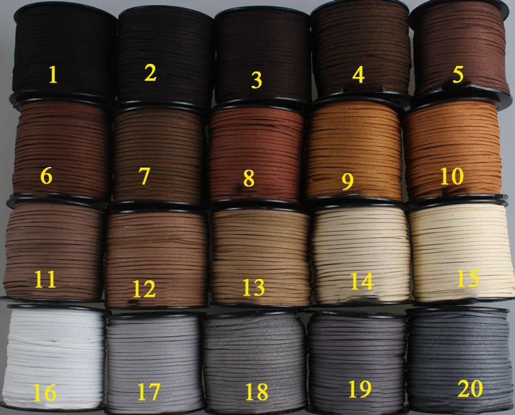 Deepeel CD202 2.8mm Necklace Bracelet Handmade String Faux Suede Lace Vegan Suede Rope Flat Faux Suede Leather Cord