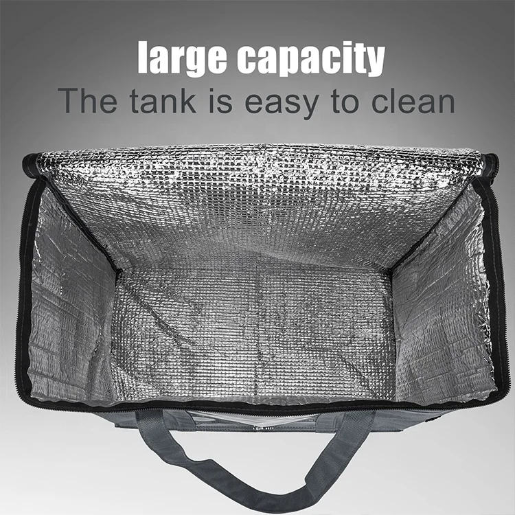 Высококачественные индивидуальные большие складные сумки для покупок, Термосумка из полиэстера большой емкости для доставки продуктов