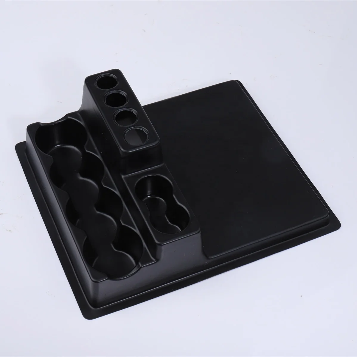 Custom black PS vac form tray for cosmetic bottles High quality thick vac form insert tray for display