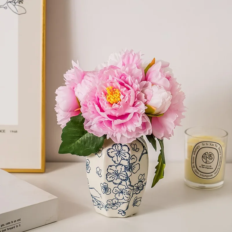 New Chinese Style High-end Blue And White Porcelain Flower Vase