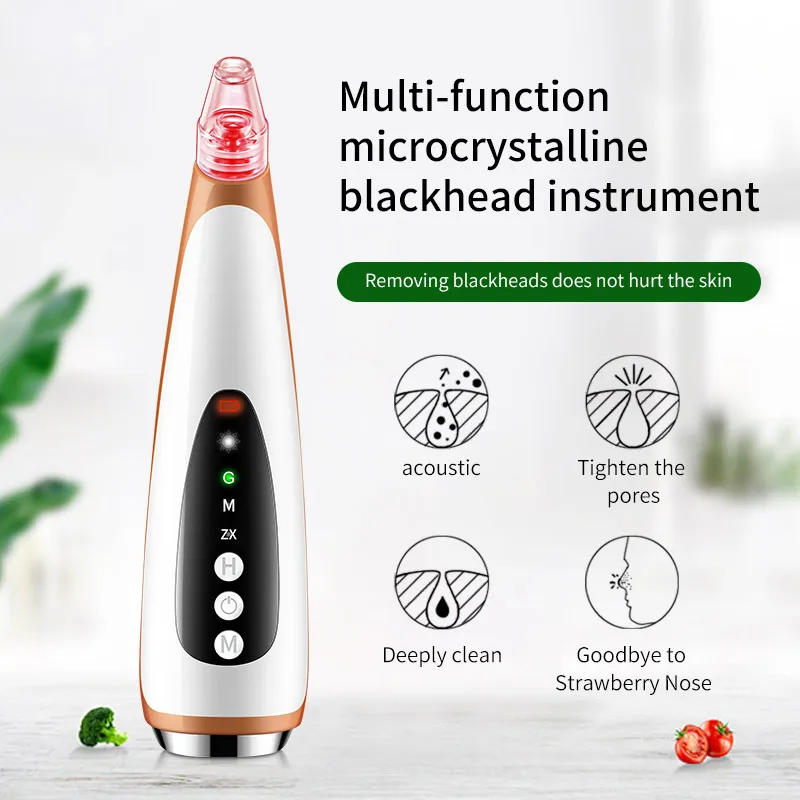 
Portable Rechargeable Face Pores Cleaner Vacuum Powered Blackhead Remover Heates Deep Cleanser Blackhead Cleaner 