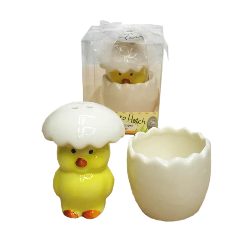 Ywbeyond About to Hatch Ceramic Chicken Salt and Pepper Shakers Baby shower favor Return Gift New Born Baby Party