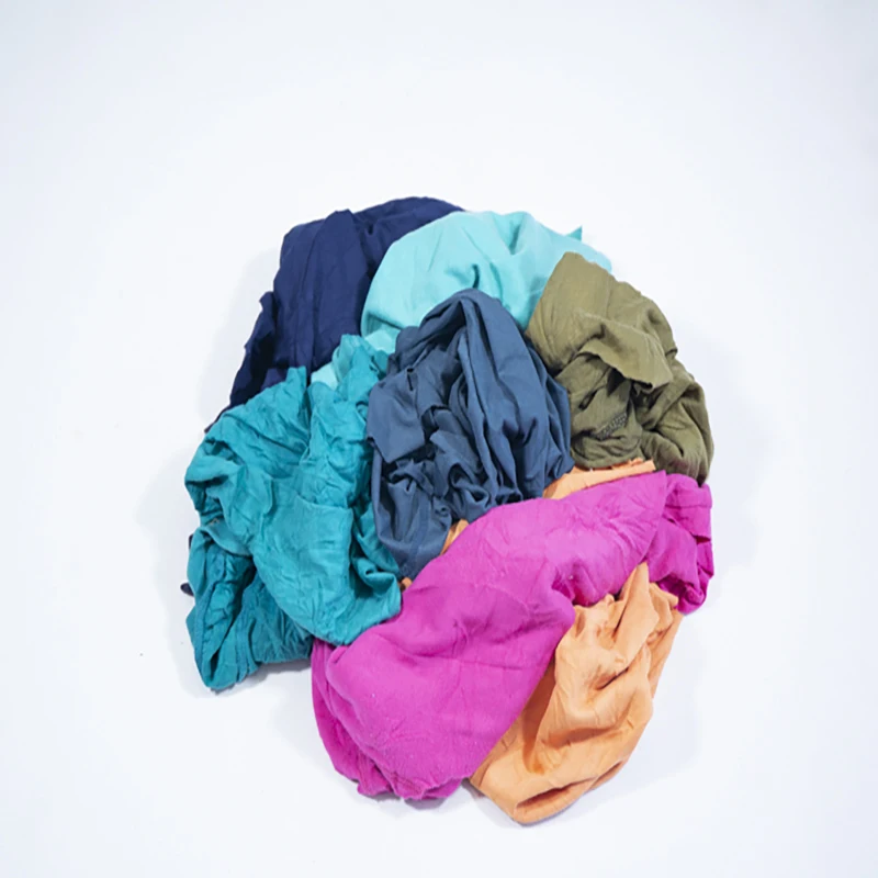 Mixed Color T-shirt Recycled Cotton Mechanic Rags Clothing 10KG bale