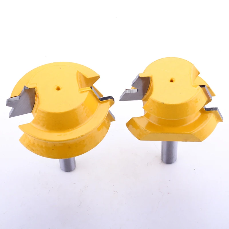 2PC 8mm Shank Lock Miter Router - 22.5 Degree Glue Joinery Router Bit Set Tenon Cutter for Woodworking Tools